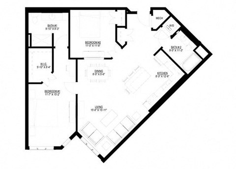 2 Bedroom Floor Plan